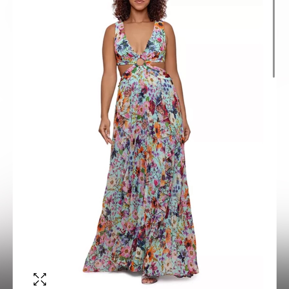 Aqua Floral Gown